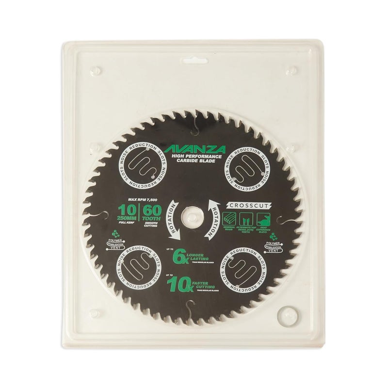 AVANZA Full-Kerf TCT Saw Blade 10 X 60. Best suited for cutting of plywood and crosscutting of woods. SUPER SMOOTH! DuraShield™ coated and Anti-Vibration Technology in-built. - Image 5