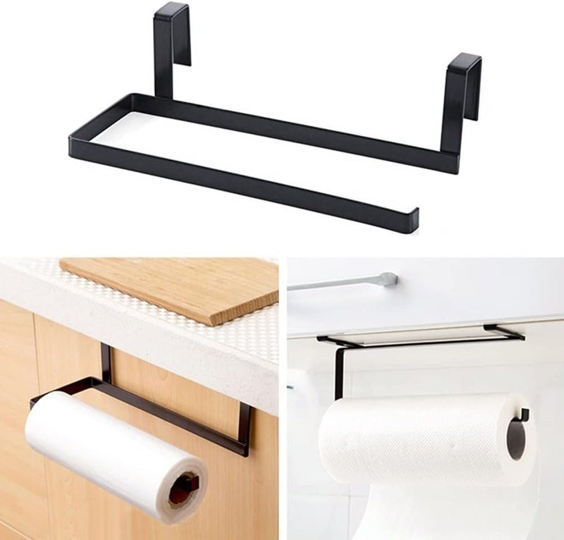 HOUSE OF QUIRK House of Quirk Paper Roll Holder Paper Towel Holder Cabinet Hanging Kitchen Roll Hanger Dispenser Storage Rack Towel Necktie Bedroom Toilet Organization Storage 2 Pack Black - Image 3