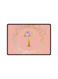 Designer Gaming Mouse Pad Anti-Skid Mousepad Large Keyboard Mouse Pad Desk Mat Custom Monogram Initial Letter Floral Pattern Alphabet - T(Rose Pink)