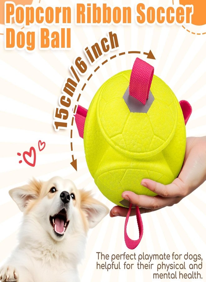 Moonorange 6 Inch Dog Ball Toys Interactive Soccer Ball with Straps for Tug of War Water Pet Toys Gifts for Puppy Birthday Indoor Outdoor for Fetch for Large Medium Dogs - Image 2