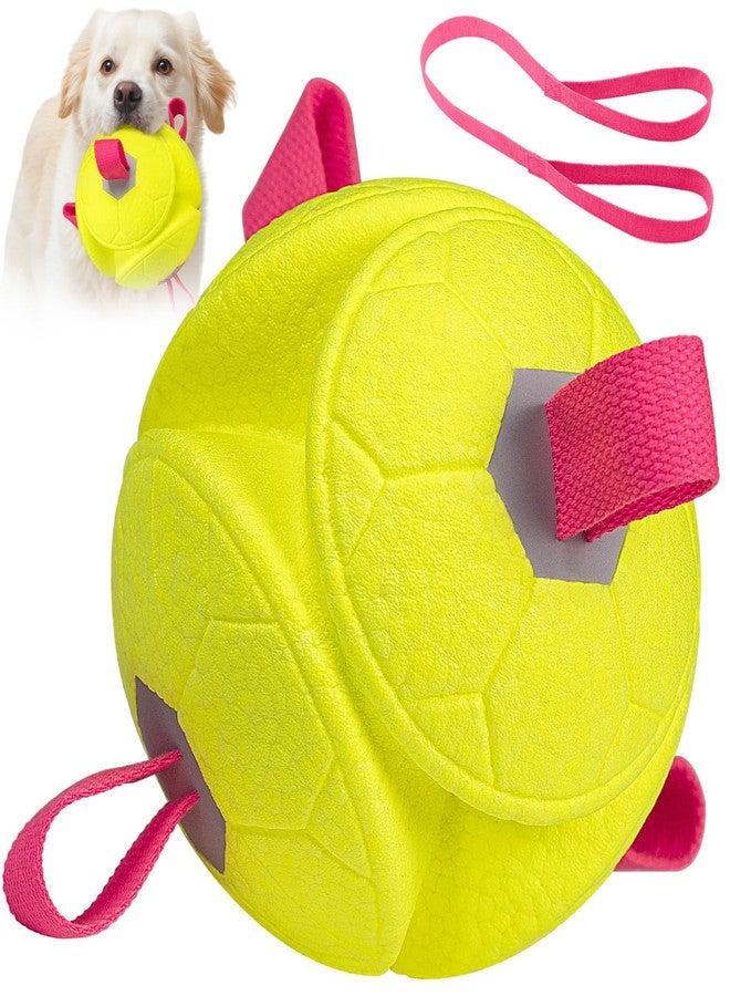 Moonorange 6 Inch Dog Ball Toys Interactive Soccer Ball with Straps for Tug of War Water Pet Toys Gifts for Puppy Birthday Indoor Outdoor for Fetch for Large Medium Dogs - Image 1