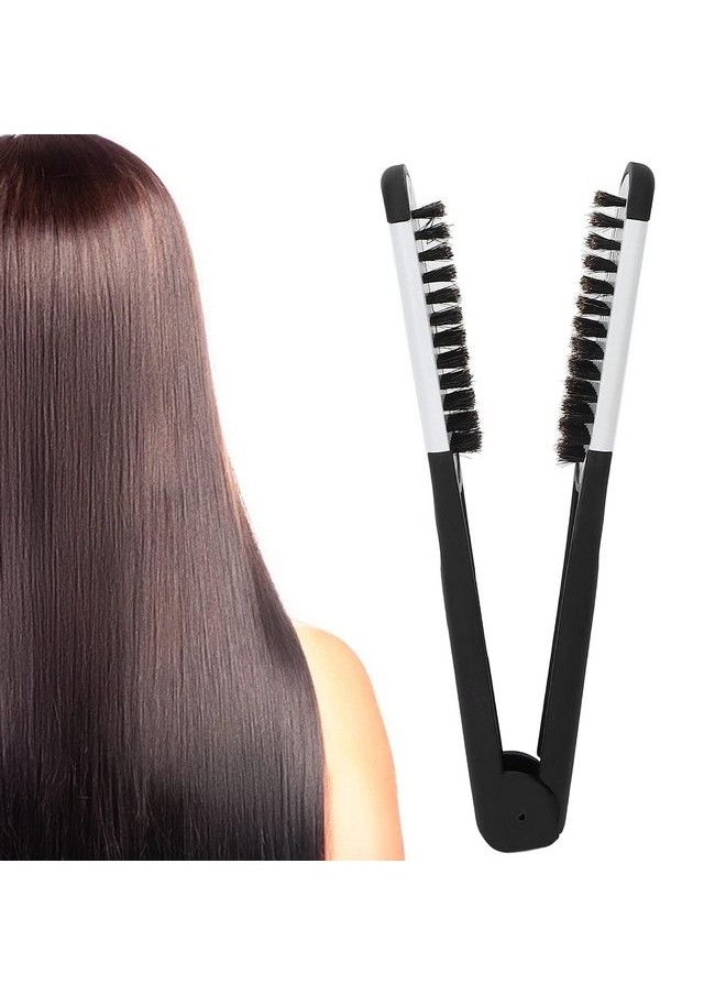 ZJchao - Double Brushes Comb Clamp Hair Brush Double Sided Brush Hair Straightening Double Sided Brush Comb Clamp Hair Brushes Styling Tool For Women Men Hairdressing Comb Double Brushes(White) - Image 1