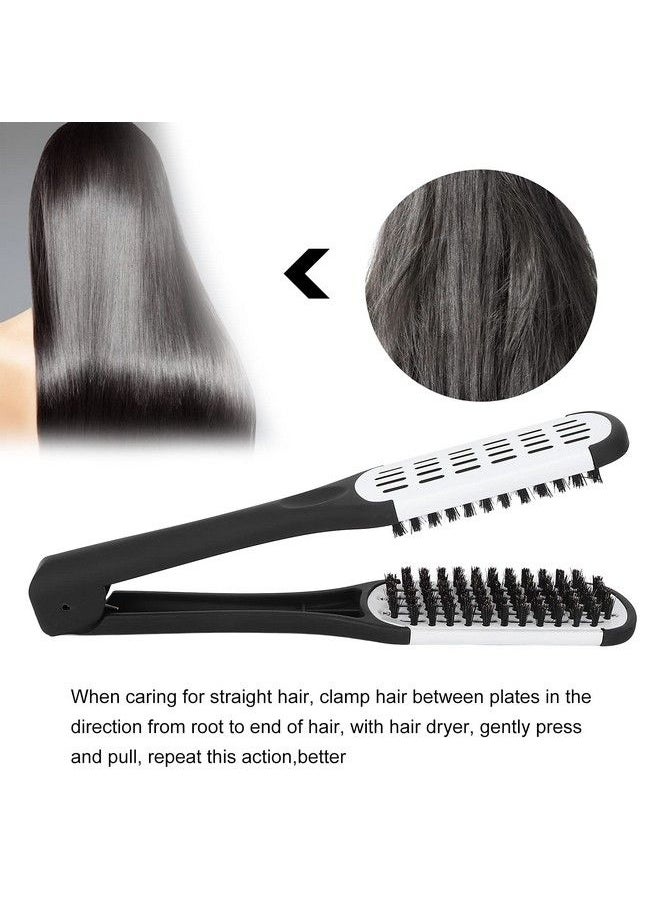 ZJchao - Double Brushes Comb Clamp Hair Brush Double Sided Brush Hair Straightening Double Sided Brush Comb Clamp Hair Brushes Styling Tool For Women Men Hairdressing Comb Double Brushes(White) - Image 1