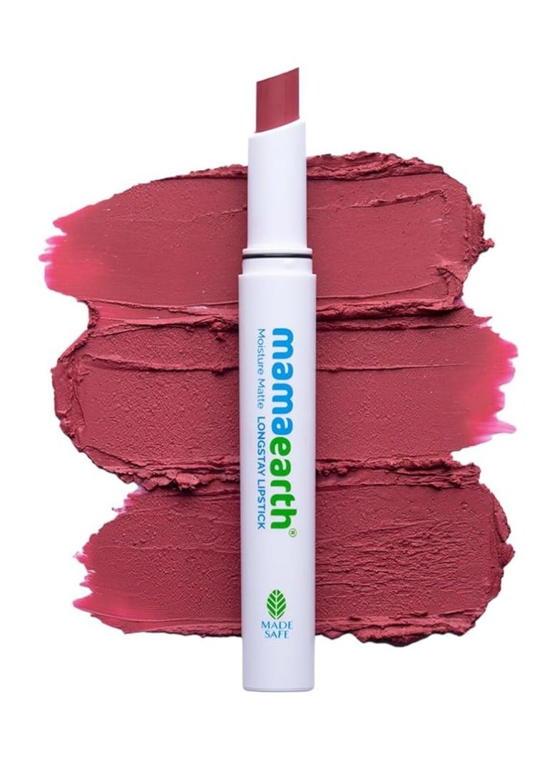 Mamaearth Moisture Matte Longstay Lipstick with Avocado Oil & Vitamin E for 12 Hour Long Stay - 05 Bubblegum Nude - 2 g - Image 1