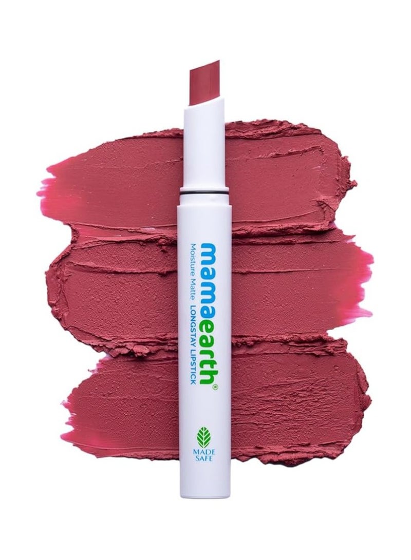 Mamaearth Moisture Matte Longstay Lipstick with Avocado Oil & Vitamin E for 12 Hour Long Stay - 05 Bubblegum Nude - 2 g - Image 2