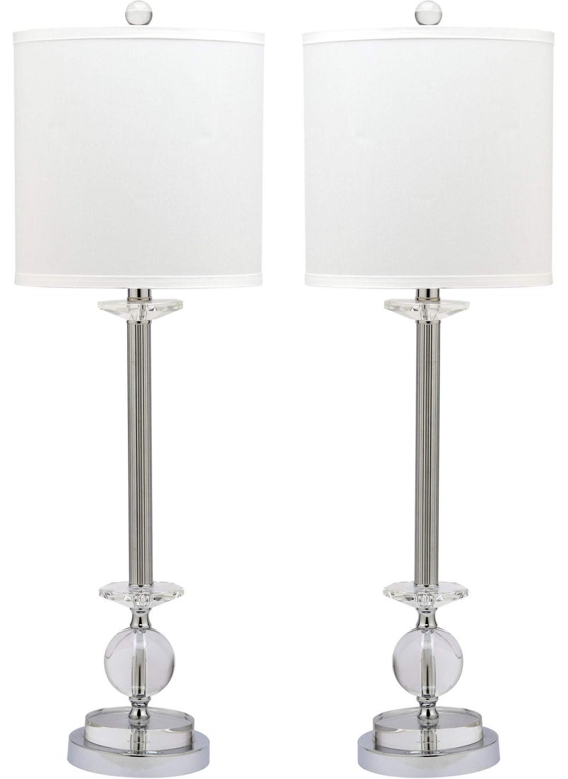 Safavieh SAFAVIEH Lighting Collection Marla Modern Crystal Candlestick 31inch Bedroom Living Room Home Office Desk Nightstand Table Lamp Set of 2 LED Bulbs Included