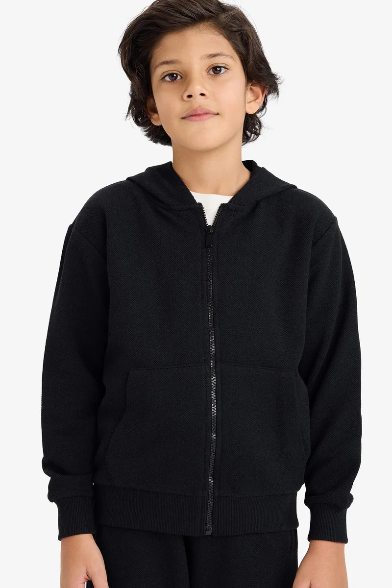 ديفاكتو Boy Regular Fit Zip-Up Hoodie