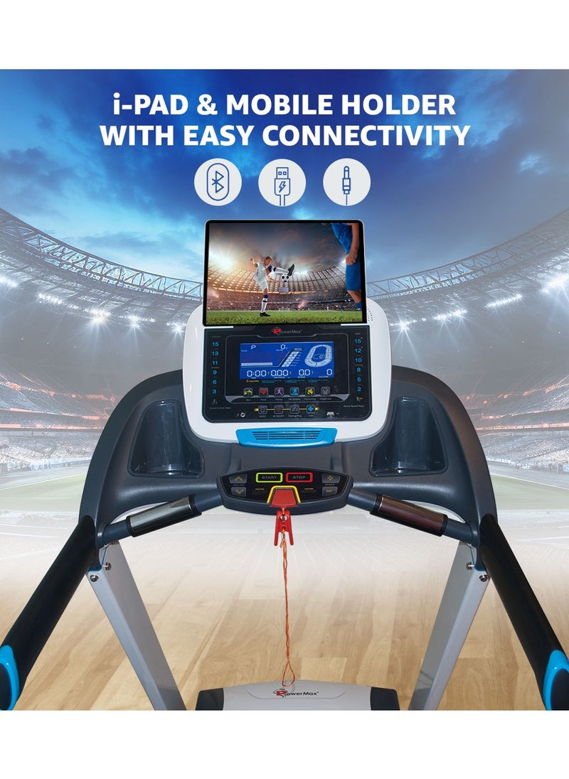 PowerMax Fitness - Fitness Tda-350 (6Hp Peak) Treadmill For Home Use ,12 Pre-Set Max Pro Workout Session【Max User Wt.120Kg | 18 Level Auto Incline | Top Speed:18 Km/Hr | Spring Resistance】 - Image 1