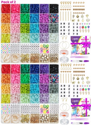 6000+ Pcs 24 Colors Clay Beads Kit - Pack of 2