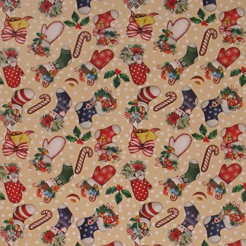 Aimyoo Kraft Christmas Wrapping Paper Jumbo Roll Christmas Stockings Candy Canes Gloves Designs Kids Xmas Gift Wrap Paper 17 in x 32 ft - Image 5