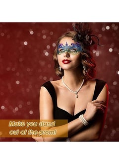 The Bros 3 Pieces Lace Masquerade Mask Elastic, Women Sexy Lace Masquerade Masks, Masquerade Mask, for Halloween, Masquerade Party, Thememed Party, Venetian Party, Mardi Gras  - Image 4