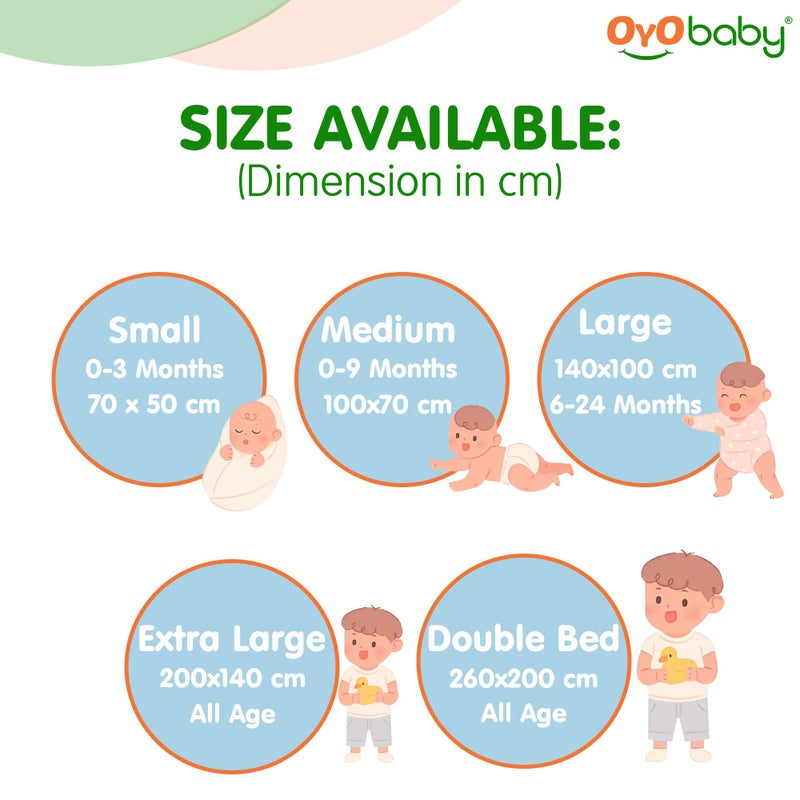 OYO BABY Extra Absorbent Waterproof Baby Dry Sheet Small Size (70 x 50cm) | Quick Dry Sheet for New Born Baby Bed Protector, Soft & Breathable Rubber Sheet for Bed|Blue - Image 4
