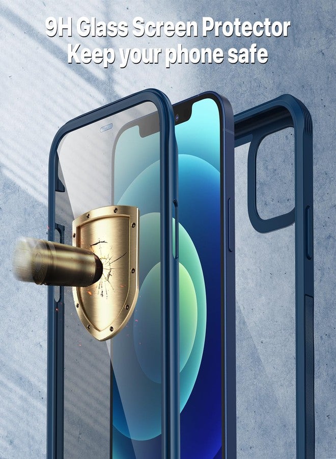 CENHUFO Compatible with iPhone 12/12 Pro Case Built-in Privacy Screen Protector, 360 Full Body Privacy Case for iPhone 12/12 Pro with Anti Spy Screen Protector -Blue - Image 4