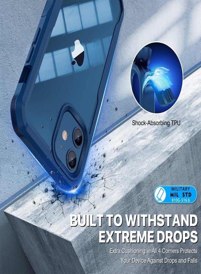 CENHUFO Compatible with iPhone 12/12 Pro Case Built-in Privacy Screen Protector, 360 Full Body Privacy Case for iPhone 12/12 Pro with Anti Spy Screen Protector -Blue - Image 5