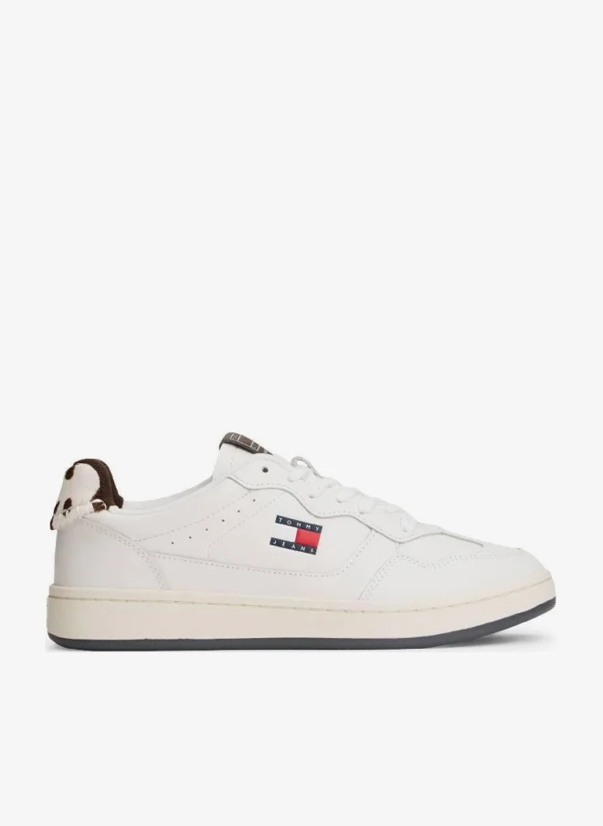 TOMMY JEANS Archive Court Cow Print Leather Trainers
