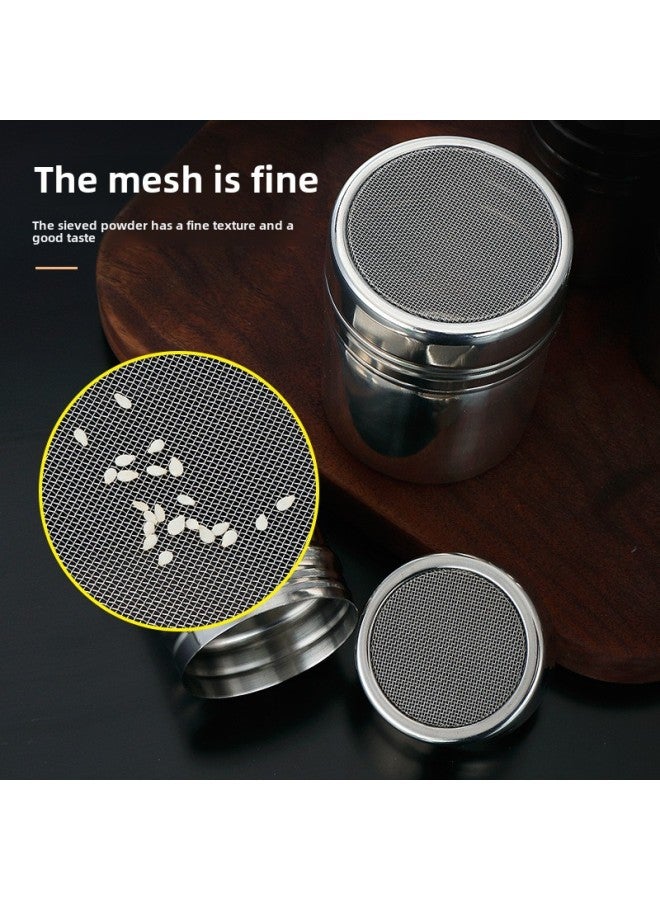 304 Stainless Steel Flour Sieve Sieve Sieve Sieve Baking Household Sprinking Tank Sieve Powder Sieve Filter Screen Sugar Powder Sieve-Specifications:Punched Screw Cap Large Powder Can (with Moisture-proof Lid) - Image 5