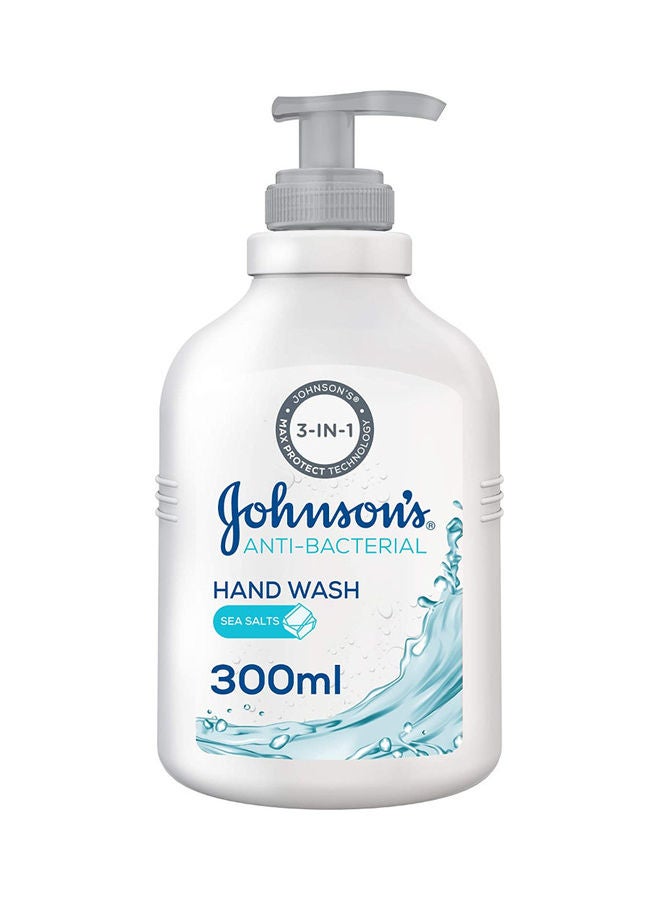 Johnson's Anti-Bacterial Sea Salts Liquid Hand Wash Clear 300ml - Image 1