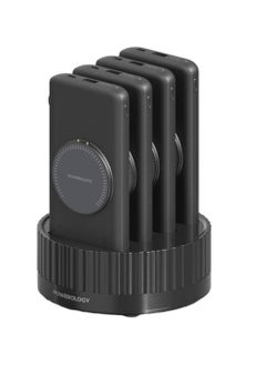 Powerology Powerology 4in1 Station 10000mAh 20W PD QC Wireless Power Bank Built-in Cable Compatible W/Lightning And Type-C,Fast Wireless Charging, Compact &Convenient, Charge Multiple Devices (Black)  - Image 2