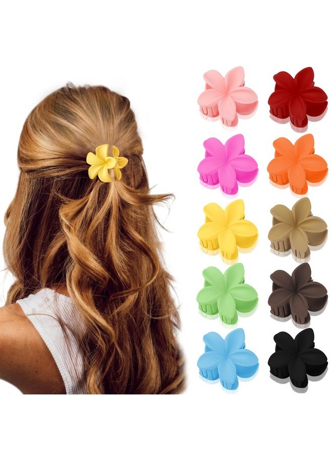 Velscrun VELSCRUN Hair Clips, Small Flower Claw Clips for Women Girls, Thin Hair 10Pcs Mini Hawaiian Flower Clips, 1.2" Matte Tiny Clips, Summer Stuff for Teen Girls Beach Tropical Hair Accessories, Gifts B  - Image 1