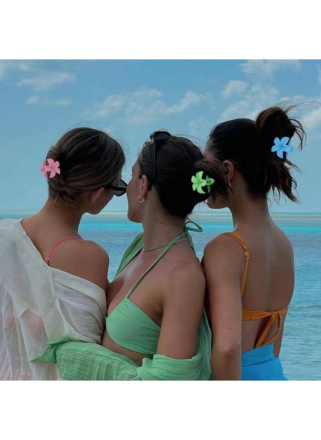 Velscrun VELSCRUN Hair Clips, Small Flower Claw Clips for Women Girls, Thin Hair 10Pcs Mini Hawaiian Flower Clips, 1.2" Matte Tiny Clips, Summer Stuff for Teen Girls Beach Tropical Hair Accessories, Gifts B  - Image 5