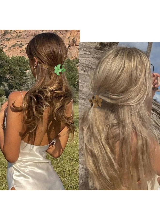 Velscrun VELSCRUN Hair Clips, Small Flower Claw Clips for Women Girls, Thin Hair 10Pcs Mini Hawaiian Flower Clips, 1.2" Matte Tiny Clips, Summer Stuff for Teen Girls Beach Tropical Hair Accessories, Gifts B  - Image 3