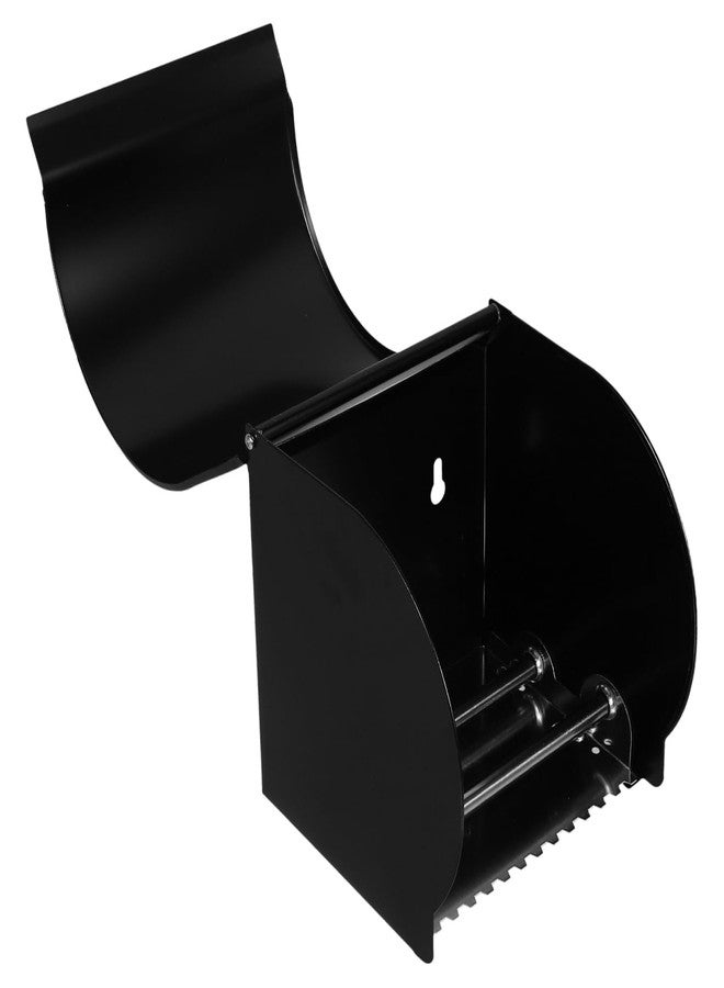 SHOWERORO 1pc Wall-Mounted Tissue Box Stainless Steel Tissue Case Bathroom Storage Holder with Easy Installation Stylish Black Design - Image 3