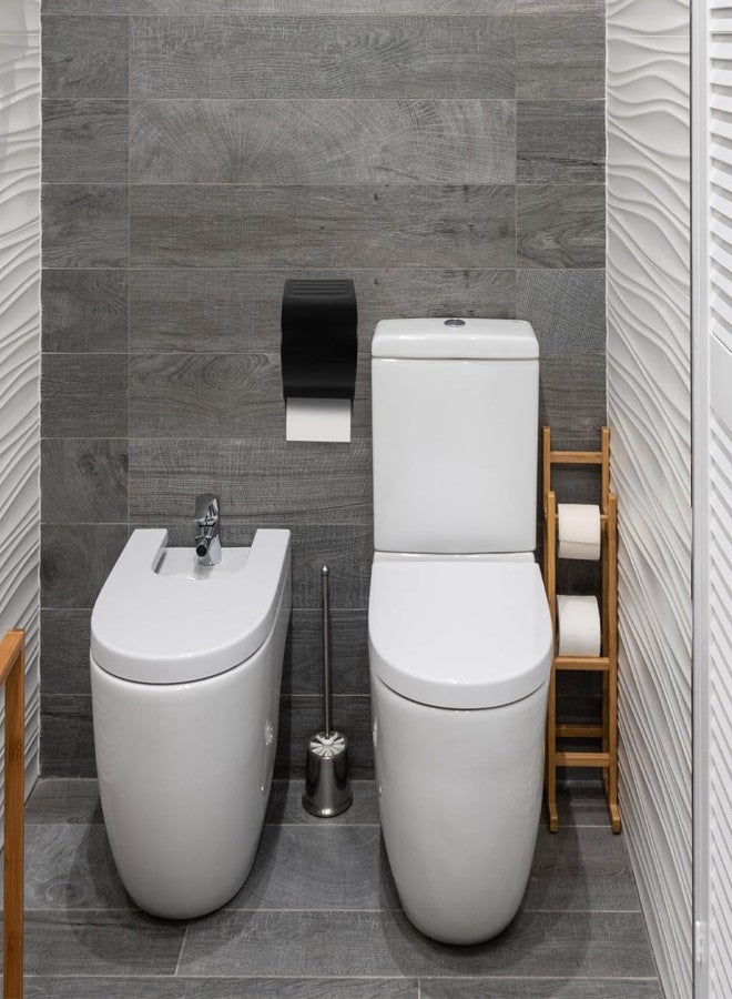 SHOWERORO 1pc Wall-Mounted Tissue Box Stainless Steel Tissue Case Bathroom Storage Holder with Easy Installation Stylish Black Design - Image 5