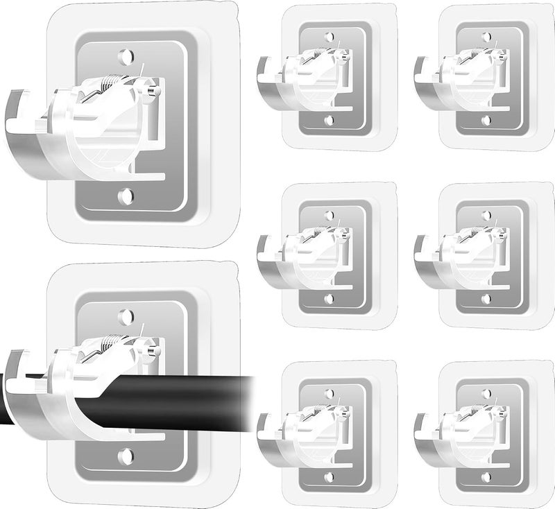 Codoule Self Adhesive No Drill Adjustable Curtain Rod Holder Hooks Brackets, Nail Free, No Drilling Hangers for Bathroom, Kitchen, Home, Bathroom and Hotel, Transparent, 8PCS - Image 2