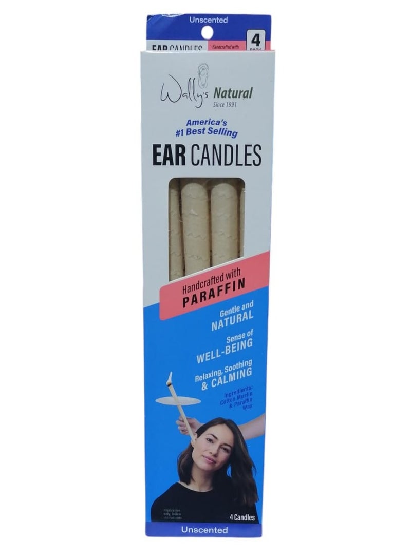 WALLYS NATURAL Handcrafted With Paraffin Ear Candles Set of 4 Pieces  - Image 2
