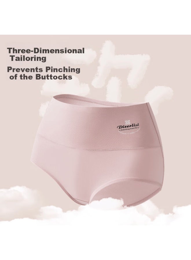 Gujin Women's High-waist Cotton Antibacterial Seamless Tummy Control Breathable Briefs 3-pack - Image 3