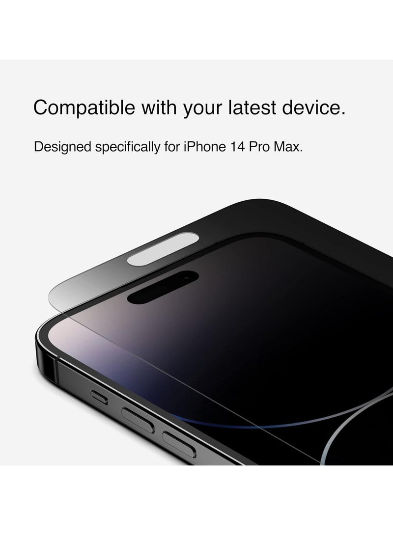 vesus Privacy Tempered Glass iPhone 14 Pro Max screen protector, Treated Surface with Anti-Fingerprint Coating, Anti-Spy and Bubble Free Application, Included Easy Align Tray, iPhone case compatible - Image 4