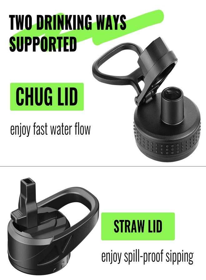 EALGRO 32 oz Glass Water Bottle with Straw and Handle, Sports Motivational Water Flask with Silicone Sleeve, Large Leakproof Water Flask Cup with Time Marker for Travel, Gym, Black - Image 2