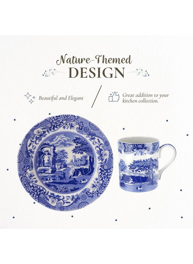 Spode Blue Italian 12 Piece Dinnerware Set - Earthenware Plates & Mugs Featuring Italian Countryside Scenes - Microwave Safe Tableware Set for 4 - Dishwasher & Oven Safe Dining Set - Image 4