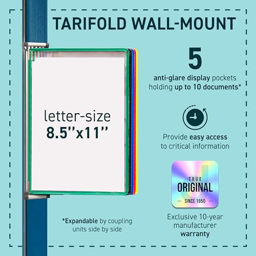 Tarifold DJOIS by Tarifold - Wall Mount Reference & Display System - Durable Steel Wire Frames- 5 Double-Sided Pockets - 10 Sheet Capacity - Made in France - Image 4