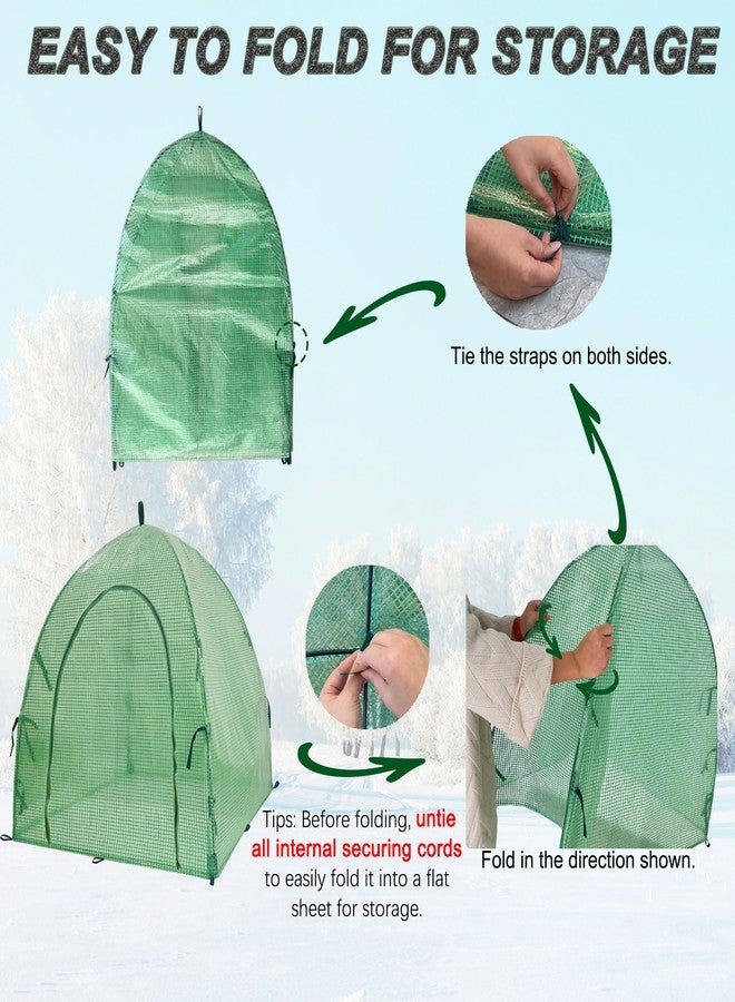CHPPEY 2 Pack Winter Plant Covers Freeze Protection Shrub Covers - Winter Plant Warm Tent and Frost Covers Protecting Fruit Potted Plants Tree from Freezing Animals Eating (50 * 50 * 40) - Image 5