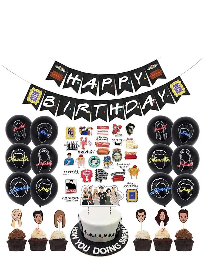Brain Giggles FRIENDS Theme Birthday Decoration Set - 70pcs - Image 1