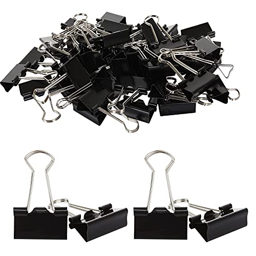 Ziqi 144 Pcs Binder Clips 1 Inch, Black Medium Paper Clamps for Office Supplies, Wide Metallic Binder Clips, Large Document Clamp, File Clips - Image 4