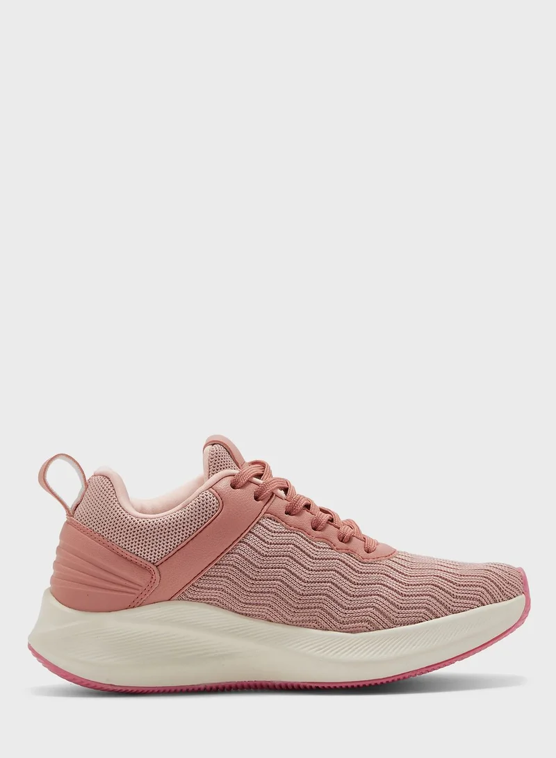 Ginger Textured Knit Lace Up Comfort Sneaker