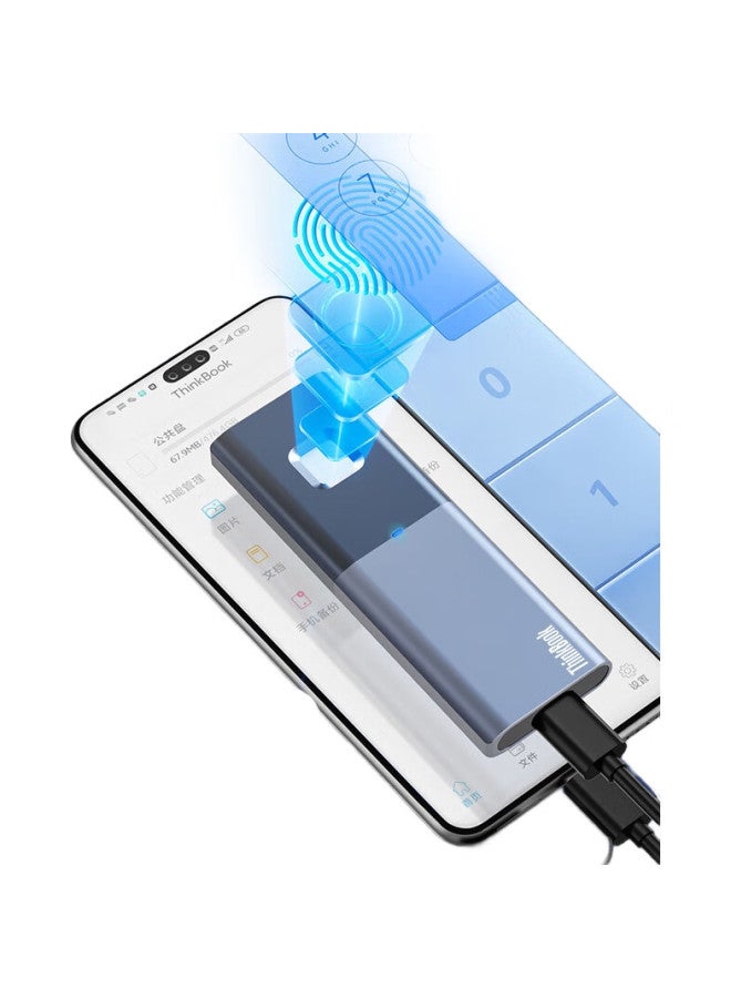 Thinkpad Lenovo Thinkbook Portable Ssd, 1Tb, Read Speed 520Mb/S, Fingerprint Encryption, Usb3.2 Type-C, Direct Connection To Phones And Computers, Tu800 - Image 1