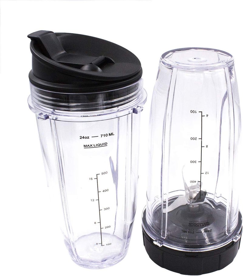 Buecmue Replacement Blender Cup with Lid (2 Pack) 24 Oz Cups For Ninja Auto iQ BL480 BL482 BL642 BL682 BL450 BN401 BN751 BN801 Foodi SS351 SS151 SS401 Ninja Blender Auto iQ Blade - Image 3