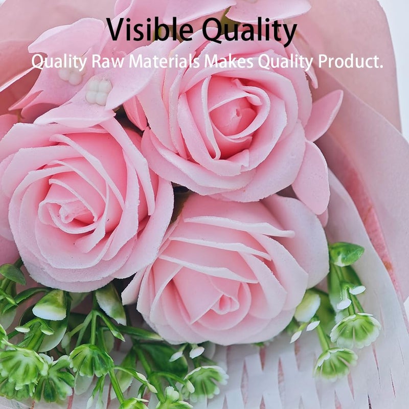 Ratgoo Mini Car Vent Clip Air Freshener, Aesthetic Floral Soap Rose Bouquet Diffuser Decor, Reusable Essential Oil Aroma Pad, Cute Car Accessories Gift for Women (Style I) - Image 4
