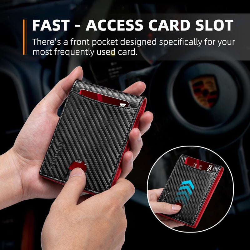 RUNBOX Slim Money Clip Wallets for Men and Teen Boys RFID Blocking 11 Card Holder Minimalist Small Leather Bifold Novelty Men's Wallet Front Pocket Gift Box - Image 5
