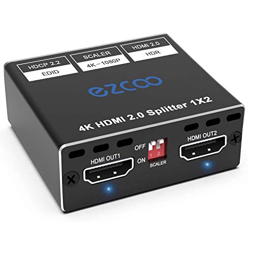 EZCOO SP12H2 4K HDMI Splitter - 1x2 HDR, Dolby Vision Atmos, Down Scaler, 4K 1080P Sync, 4:4:4, HDCP2.2, EDID 4K5.1/4K7.1/Copy, For Game, Xbox, PS5, Roku - Image 1