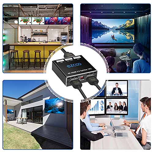 EZCOO SP12H2 4K HDMI Splitter - 1x2 HDR, Dolby Vision Atmos, Down Scaler, 4K 1080P Sync, 4:4:4, HDCP2.2, EDID 4K5.1/4K7.1/Copy, For Game, Xbox, PS5, Roku - Image 5