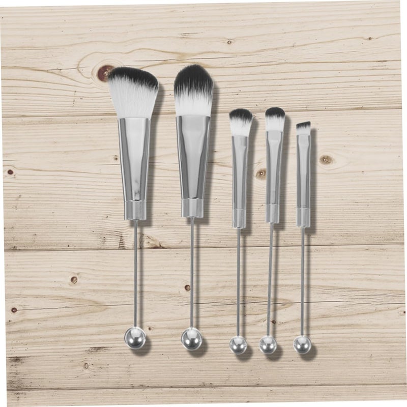 2 Sets Makeup Brush Set with Silver Metal Handles Vegan Eye Shadow Brush for Women for Face and Eye Makeup - Image 5