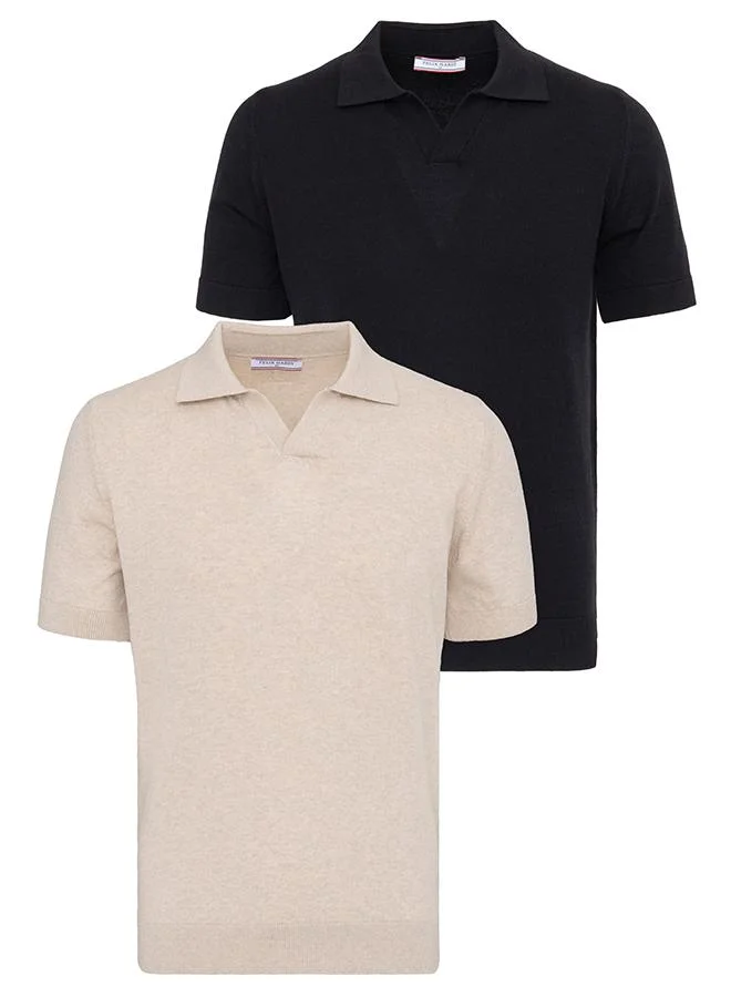 FELIX HARDY Men's 100% Cotton Polo Shirt Short Sleeve Pack of 2