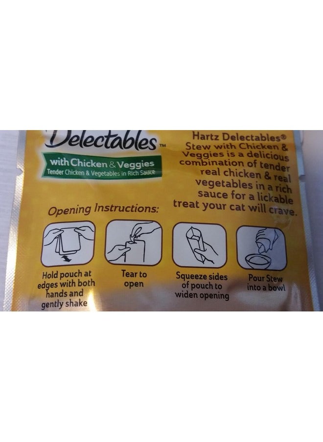 Hartz - Delectables Stew Lickable Treat With Chicken & Veggies In Rich Sauce (4Pouches) (Net Wt 1.4 Oz Each) - Image 1