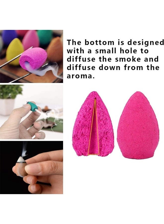 Colorful waterfall incense cones with reverse flow - for relaxation, meditation, yoga, and home fragrance (multi-scent assortment) - Image 2