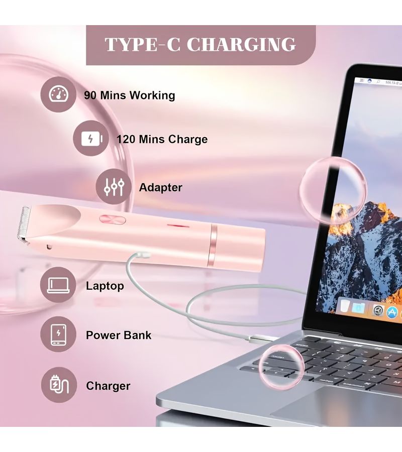 2 In 1 Multifunctional Dual Head Electric Shaver Blue Compact Rechargeable Hair Trimmer And Shaver Unisex Hair Remover USB Charging Women Hair Removal For Bikini Line Underarms Legs Arms Face Mini Portable - Image 3