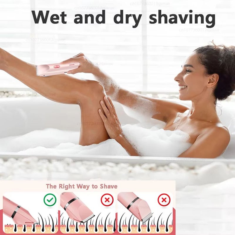 2 In 1 Multifunctional Dual Head Electric Shaver Blue Compact Rechargeable Hair Trimmer And Shaver Unisex Hair Remover USB Charging Women Hair Removal For Bikini Line Underarms Legs Arms Face Mini Portable - Image 4